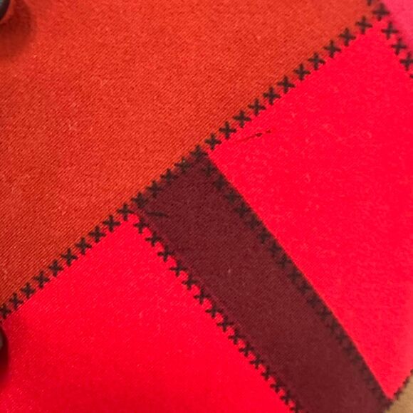 VTG 90s PRIDE & JOY Black Red Patchwork Faux Suede‎ Button Jacket Womens 10P - Picture 3 of 7